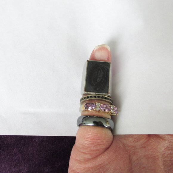 Collection Lot Bundle 9 Costume Jewelry Rings Size Small 4-5.75 - Picture 4 of 11